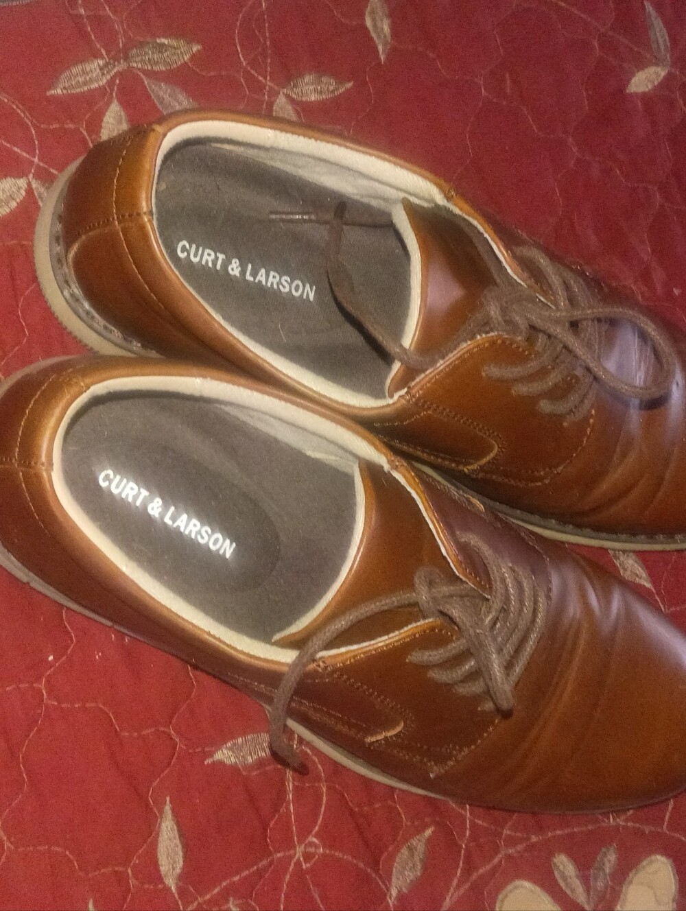 Men's Tan Leather Derby Shoes